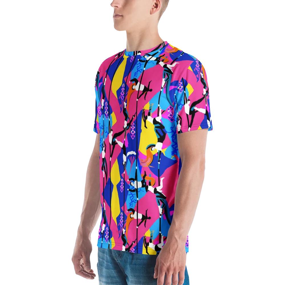 Neon Aerial on Men's Crew Neck T-Shirt — Left