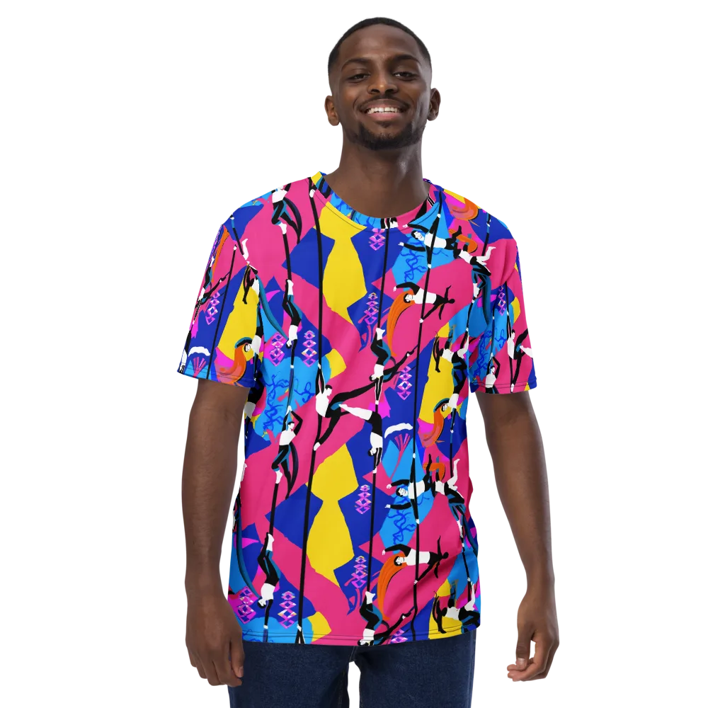 Neon Aerial on Men's Crew Neck T-Shirt — Front