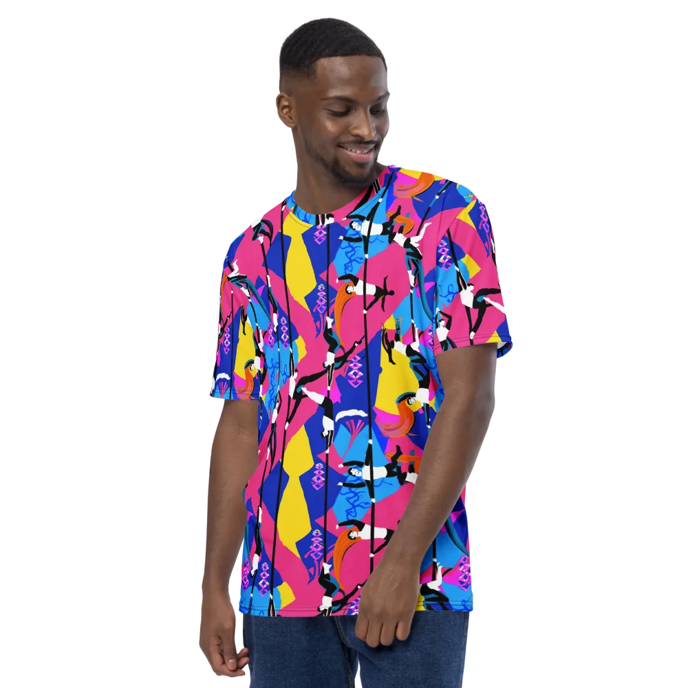 Neon Aerial on Men's Crew Neck T-Shirt — Left