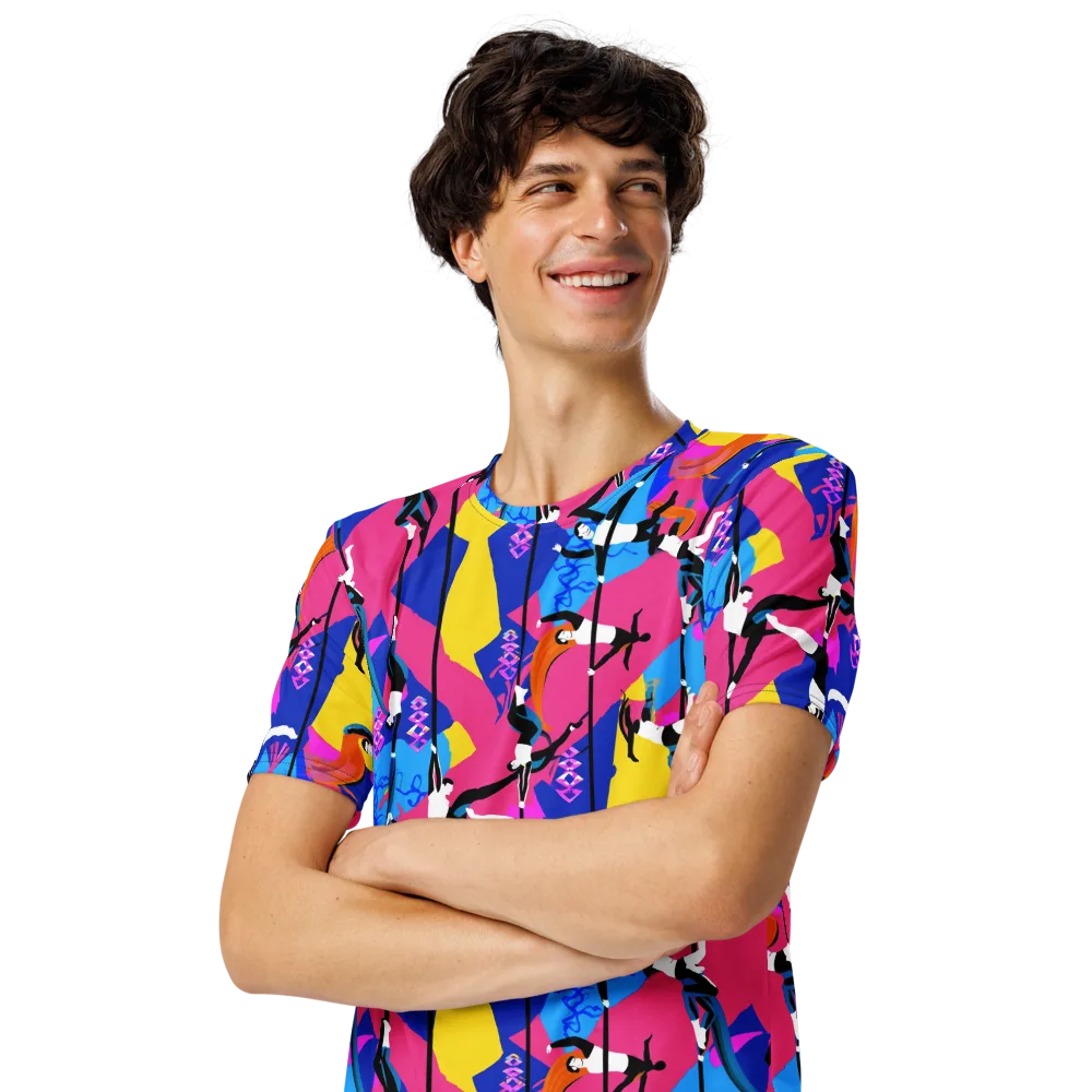 Neon Aerial on Men's Crew Neck T-Shirt — Left Front