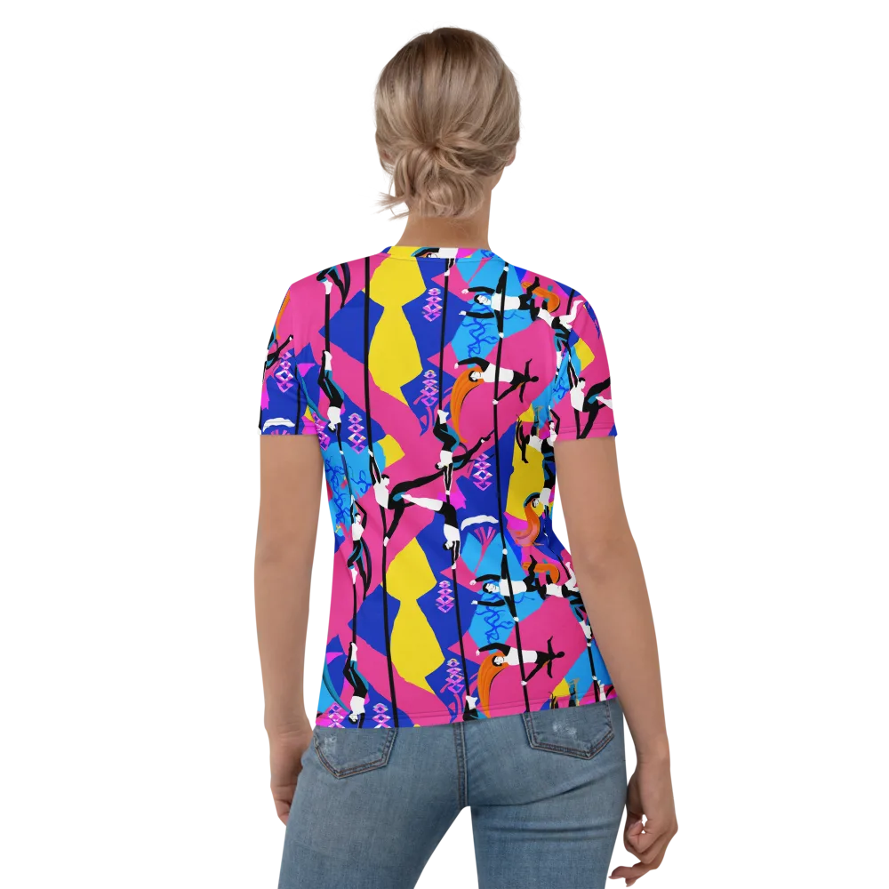 Neon Aerial on Women's Crew Neck T-Shirt — Back