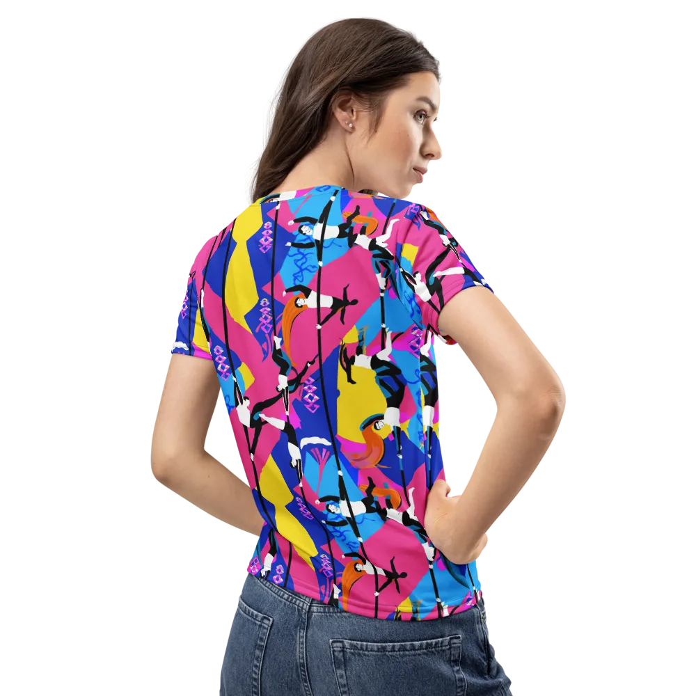 Neon Aerial on Women's Crew Neck T-Shirt — Back