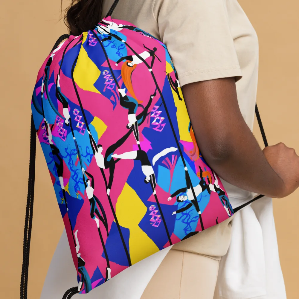 Neon Aerial on Drawstring Bag — Front