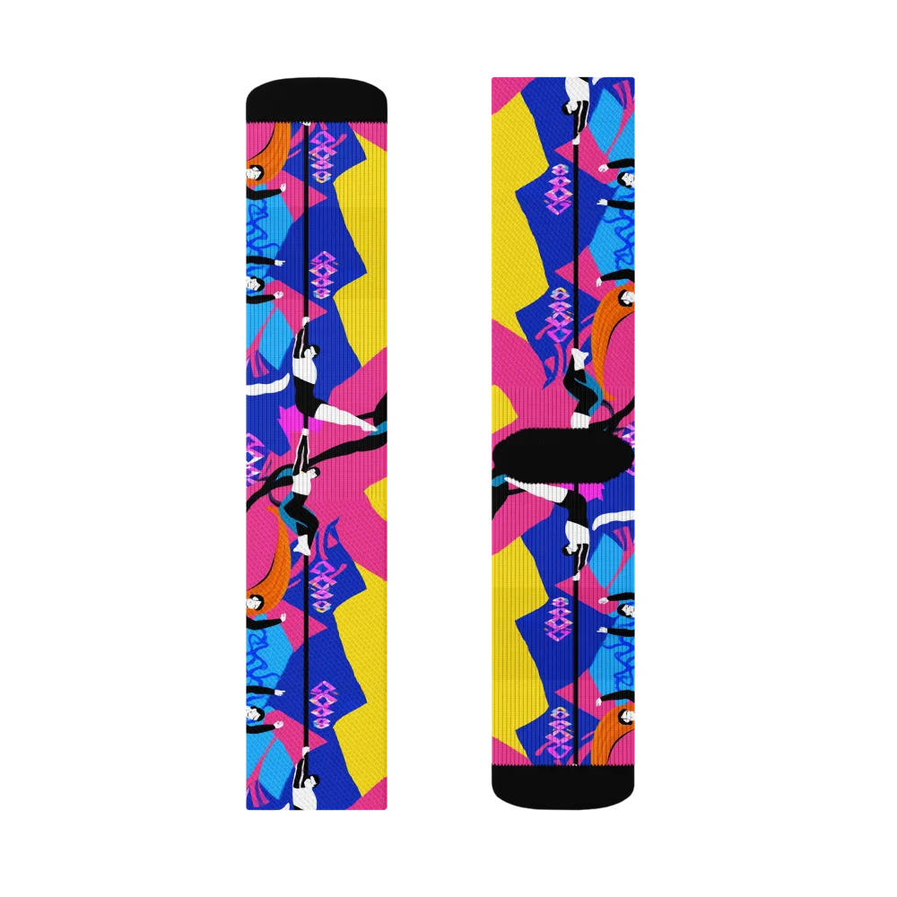 Neon Aerial on Socks — Right Sock