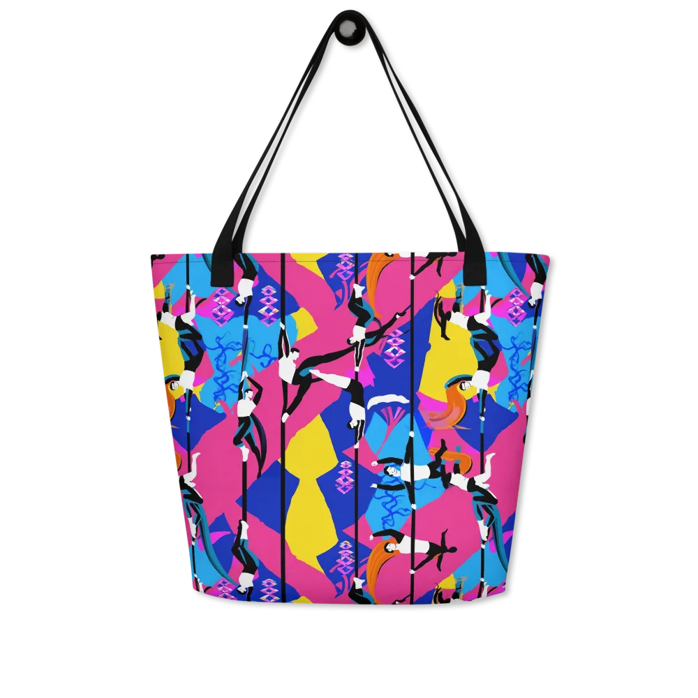 Neon Aerial on Large Tote Bag W/ Pocket — Front