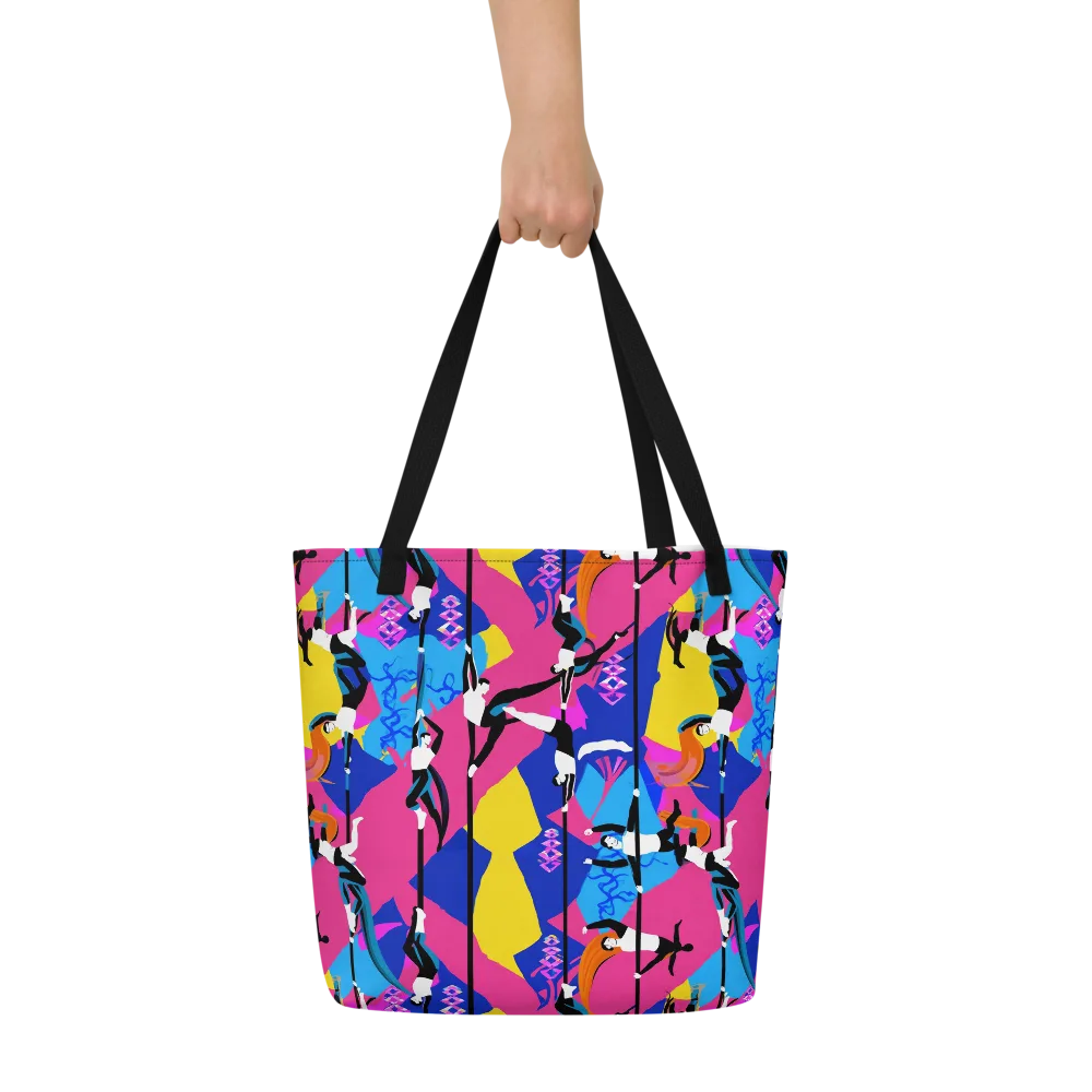 Neon Aerial on Large Tote Bag W/ Pocket — Front