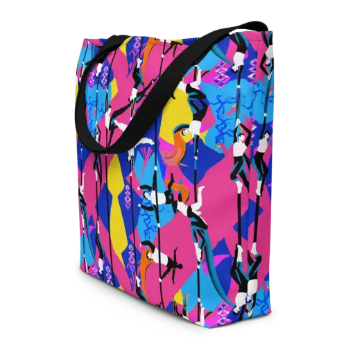 Neon Aerial on a Large Tote Bag W/ Pocket