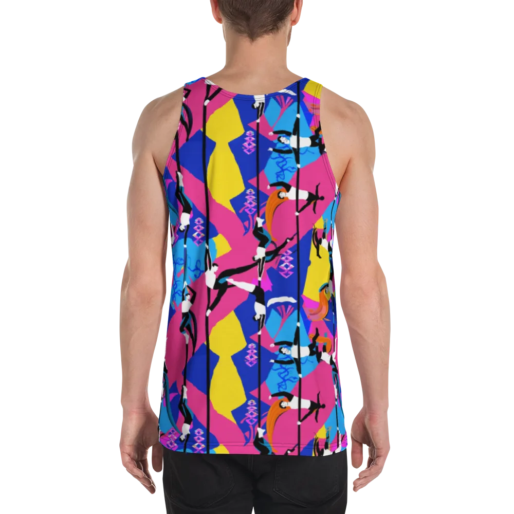 Neon Aerial on Men's Tank Top — Back