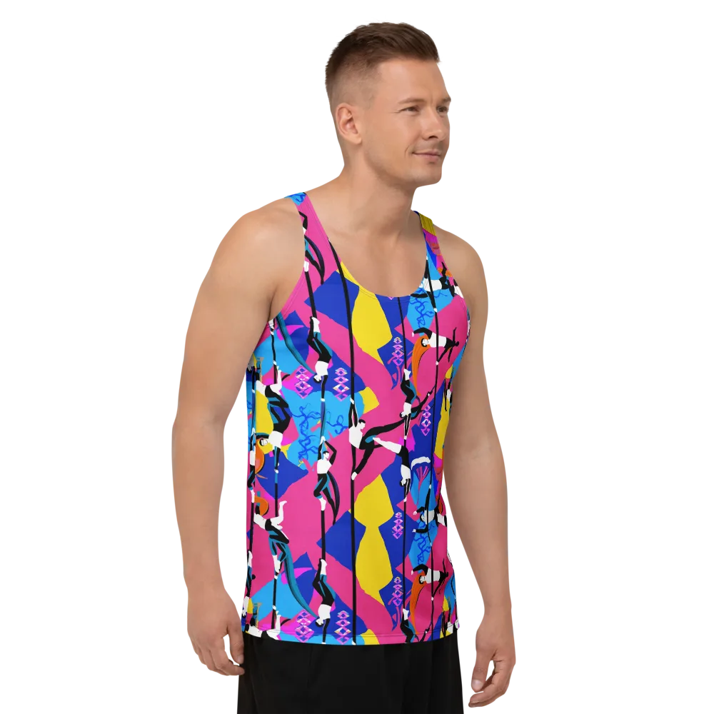 Neon Aerial on Men's Tank Top — Right Front