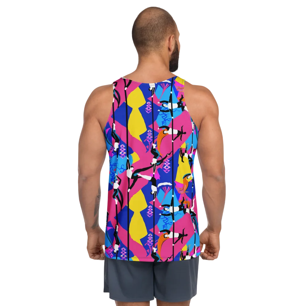 Neon Aerial on Men's Tank Top — Back