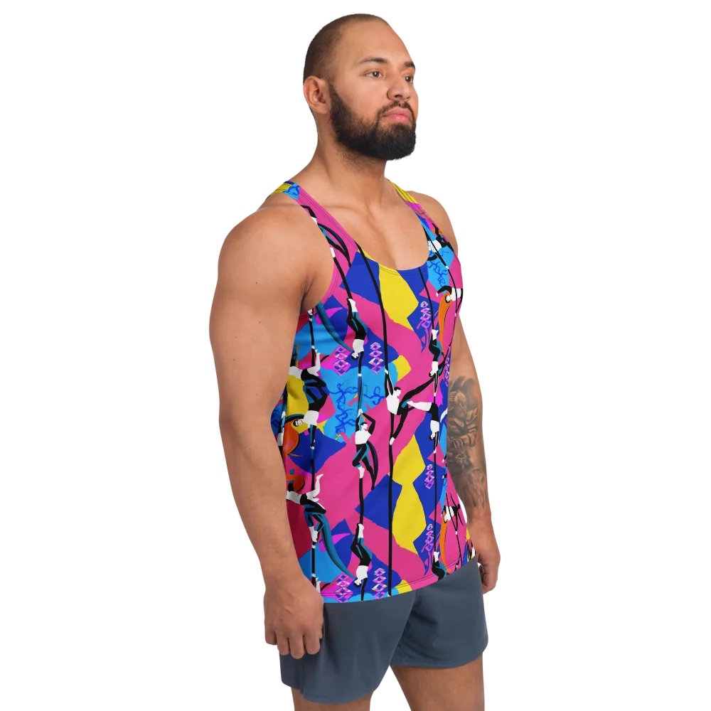 Neon Aerial on Men's Tank Top — Right Front