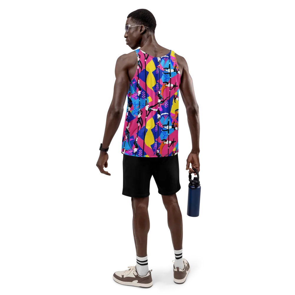 Neon Aerial on Men's Tank Top — Back