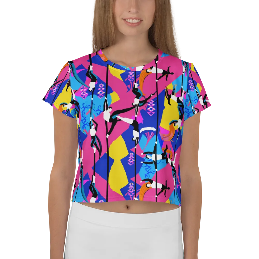 Neon Aerial on Crop Tee — Front