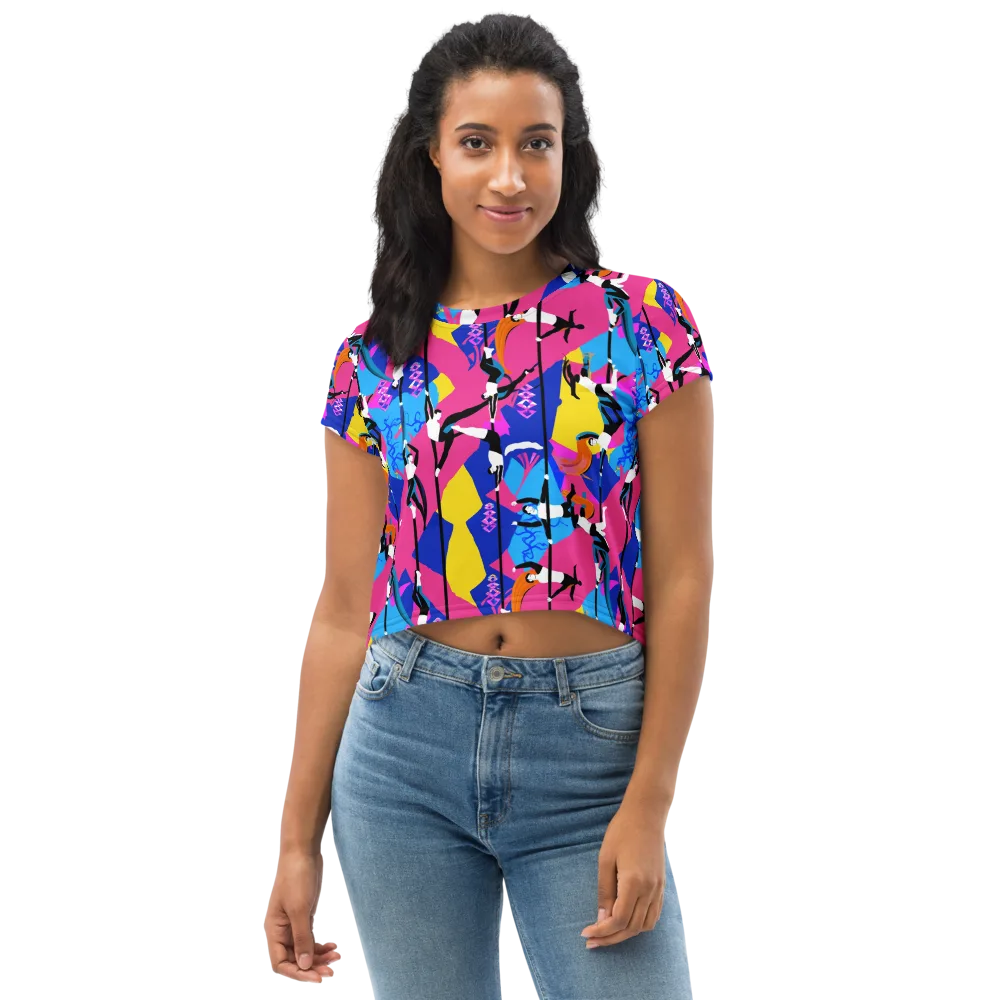 Neon Aerial on Crop Tee — Front