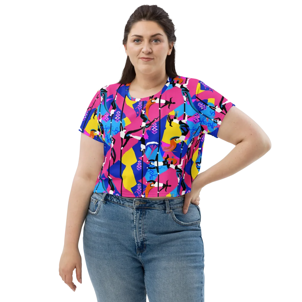 Neon Aerial on Crop Tee — Front