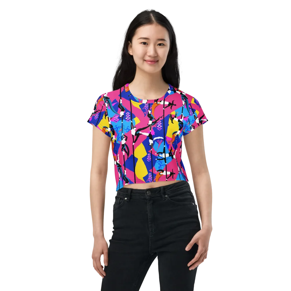 Neon Aerial on Crop Tee — Front