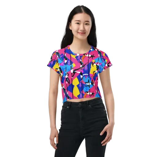Neon Aerial on a Crop Tee