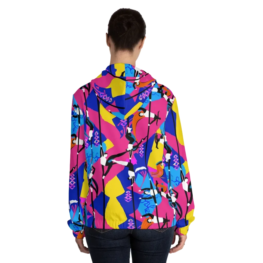 Neon Aerial on Women's Full-Zip Hoodie — Back On Person