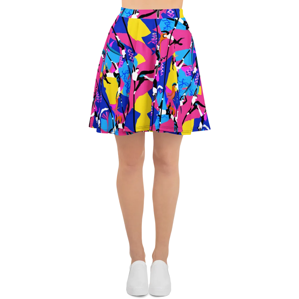 Neon Aerial on Skater Skirt — Front
