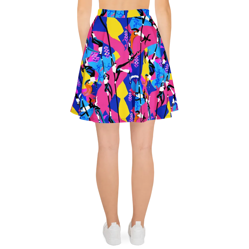 Neon Aerial on Skater Skirt — Back