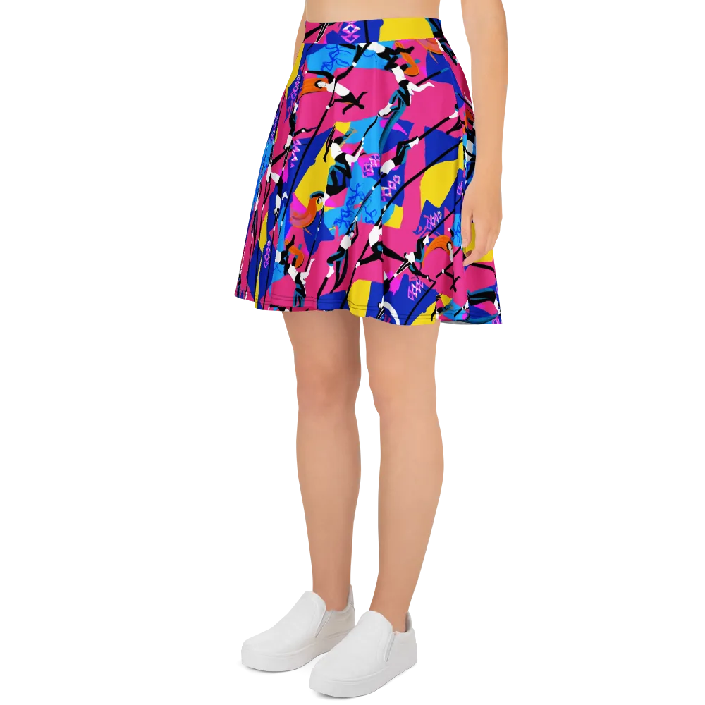 Neon Aerial on Skater Skirt — Left