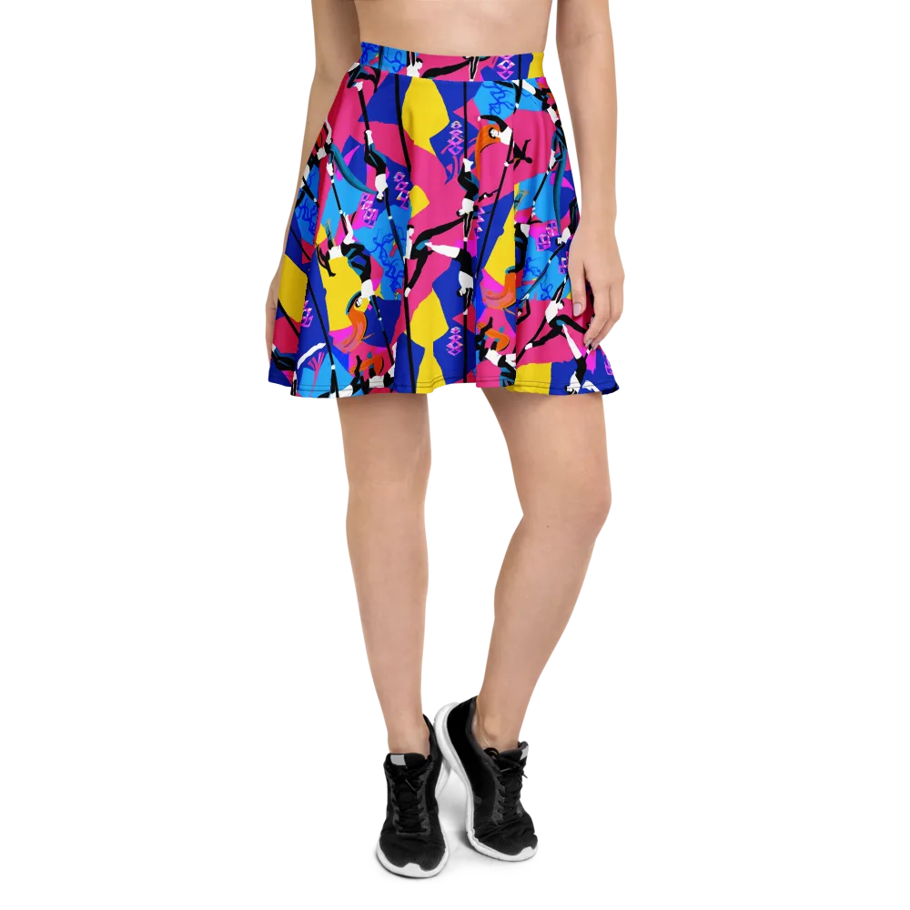 Neon Aerial on Skater Skirt — Front