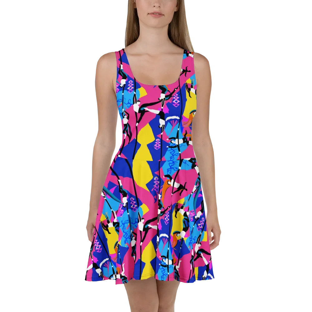 Neon Aerial on Skater Dress — Front