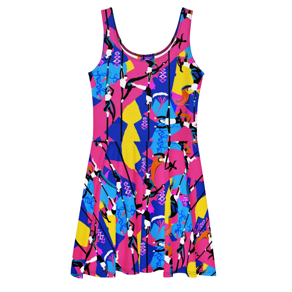 Neon Aerial on Skater Dress — Front