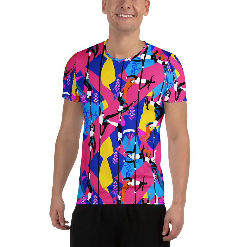 Neon Aerial on Men's Athletic T-Shirt — Front