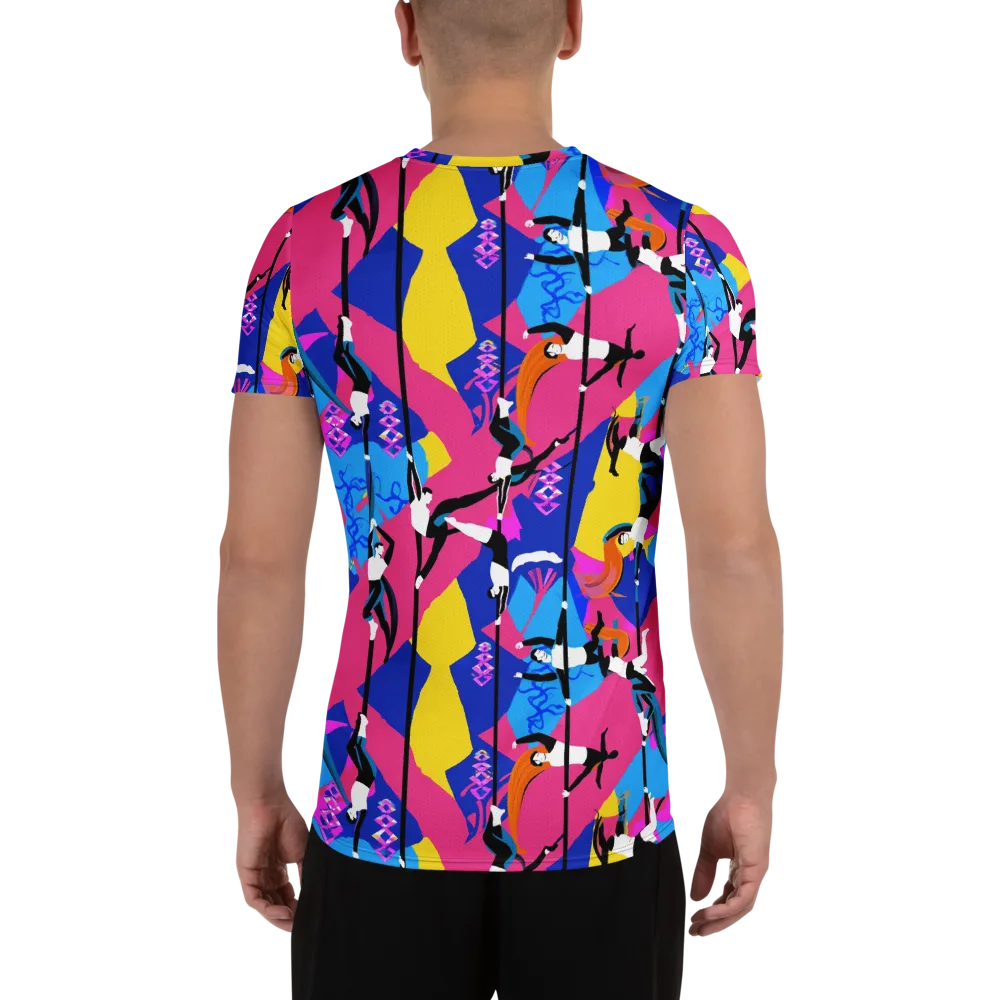 Neon Aerial on Men's Athletic T-Shirt — Back