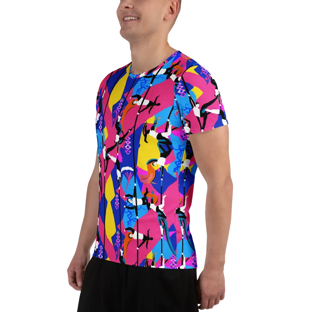 Neon Aerial on Men's Athletic T-Shirt — Left