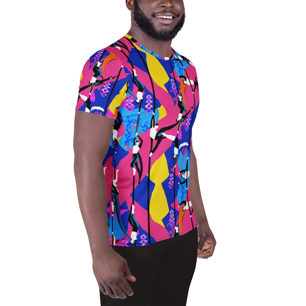 Neon Aerial on Men's Athletic T-Shirt — Right
