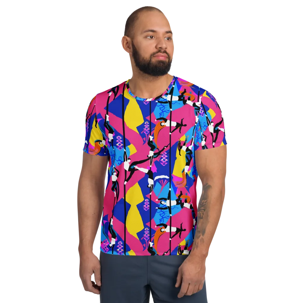 Neon Aerial on Men's Athletic T-Shirt — Front