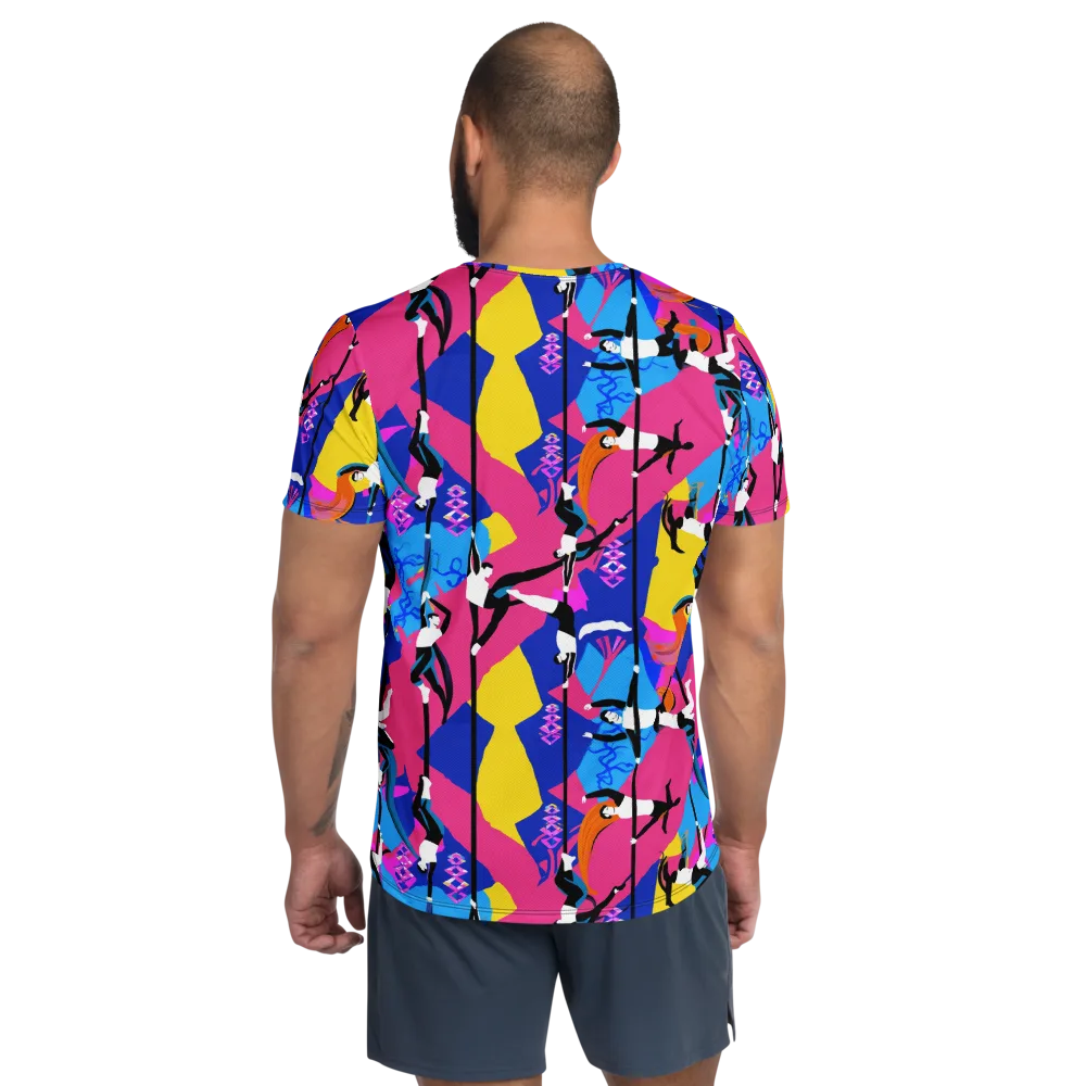 Neon Aerial on Men's Athletic T-Shirt — Back
