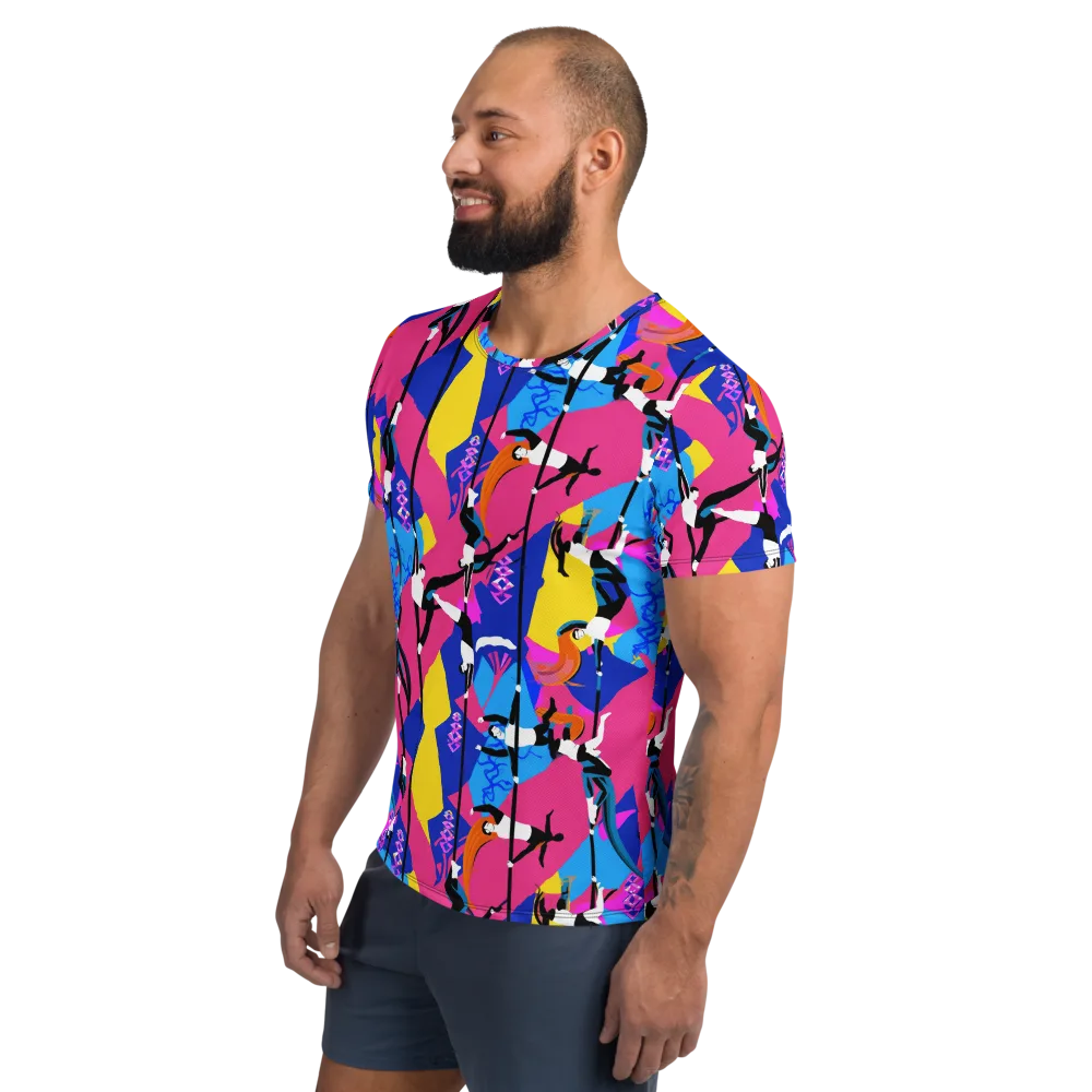 Neon Aerial on Men's Athletic T-Shirt — Left