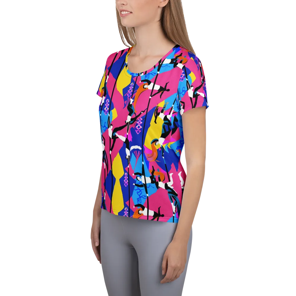 Neon Aerial on Women's Athletic T-Shirt — Left