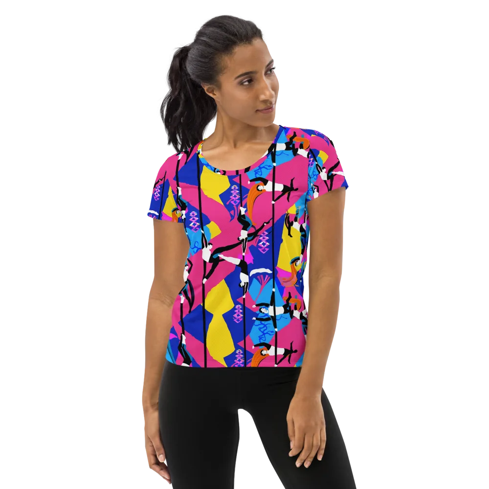 Neon Aerial on Women's Athletic T-Shirt — Front