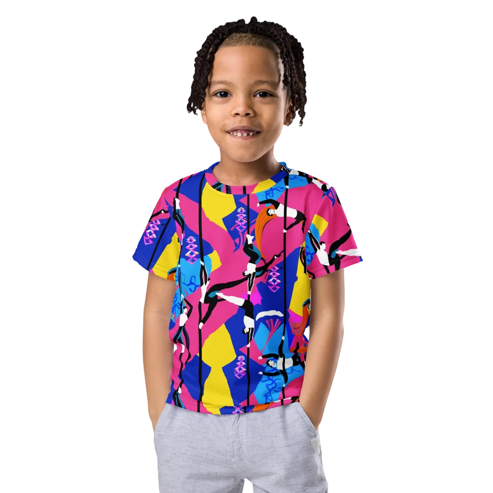 Neon Aerial on Kids Crew Neck T-Shirt — Front