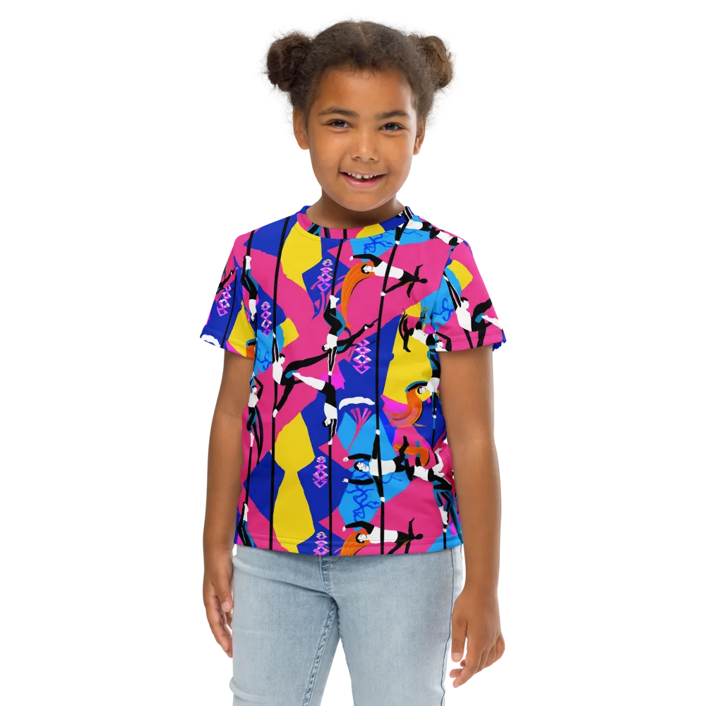 Neon Aerial on Kids Crew Neck T-Shirt — Front
