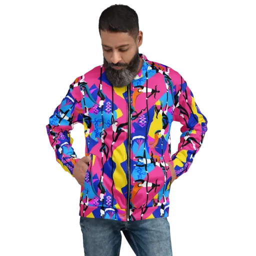 Neon Aerial on a Bomber Jacket