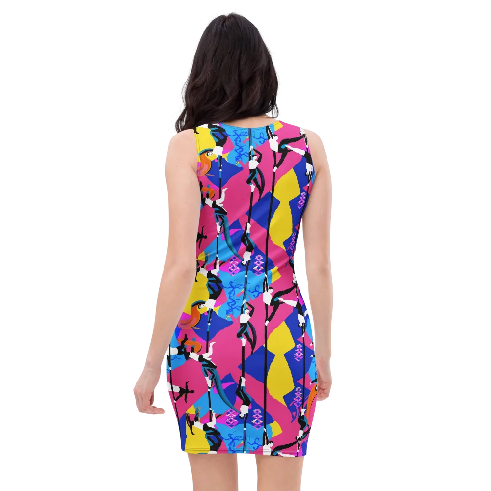 Neon Aerial on Bodycon Dress — Back