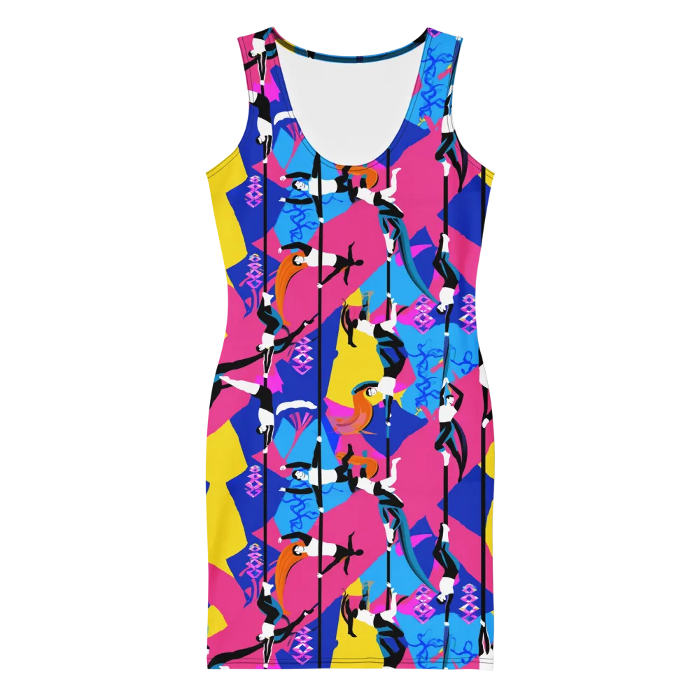 Neon Aerial on Bodycon Dress — Front