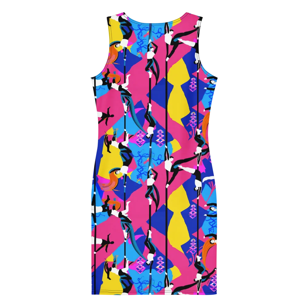 Neon Aerial on Bodycon Dress — Back