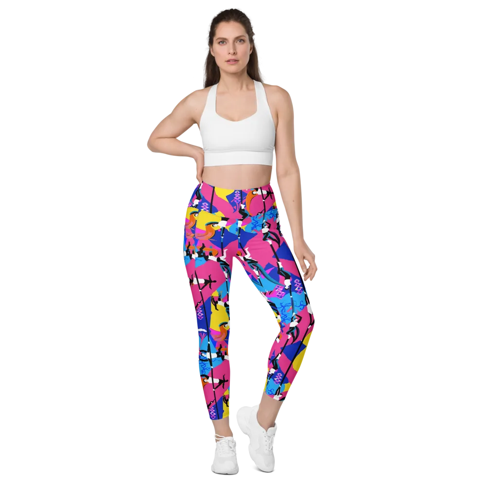 Neon Aerial on Leggings with Pockets — Front