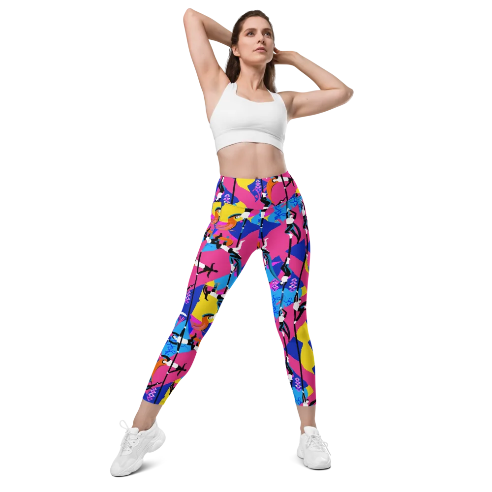 Neon Aerial on Leggings with Pockets — Front