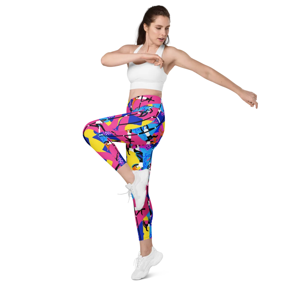 Neon Aerial on Leggings with Pockets — Left Front