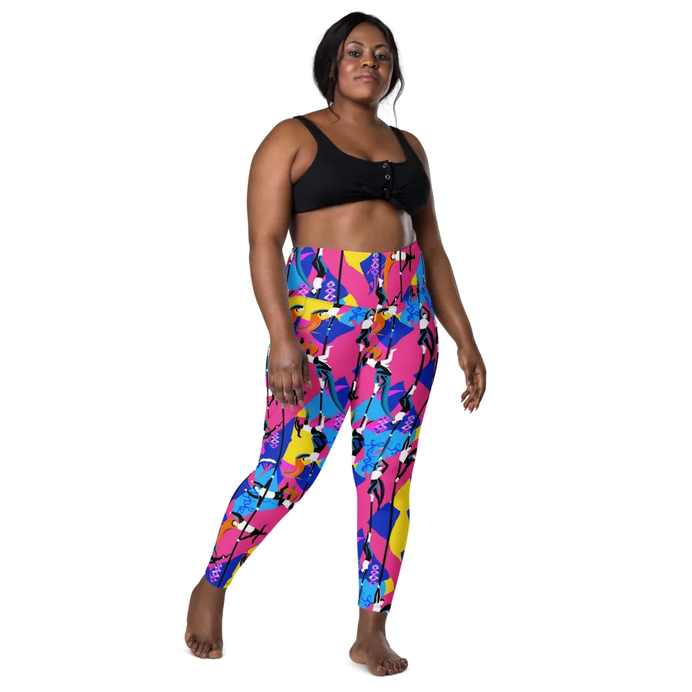 Neon Aerial on Leggings with Pockets — Front