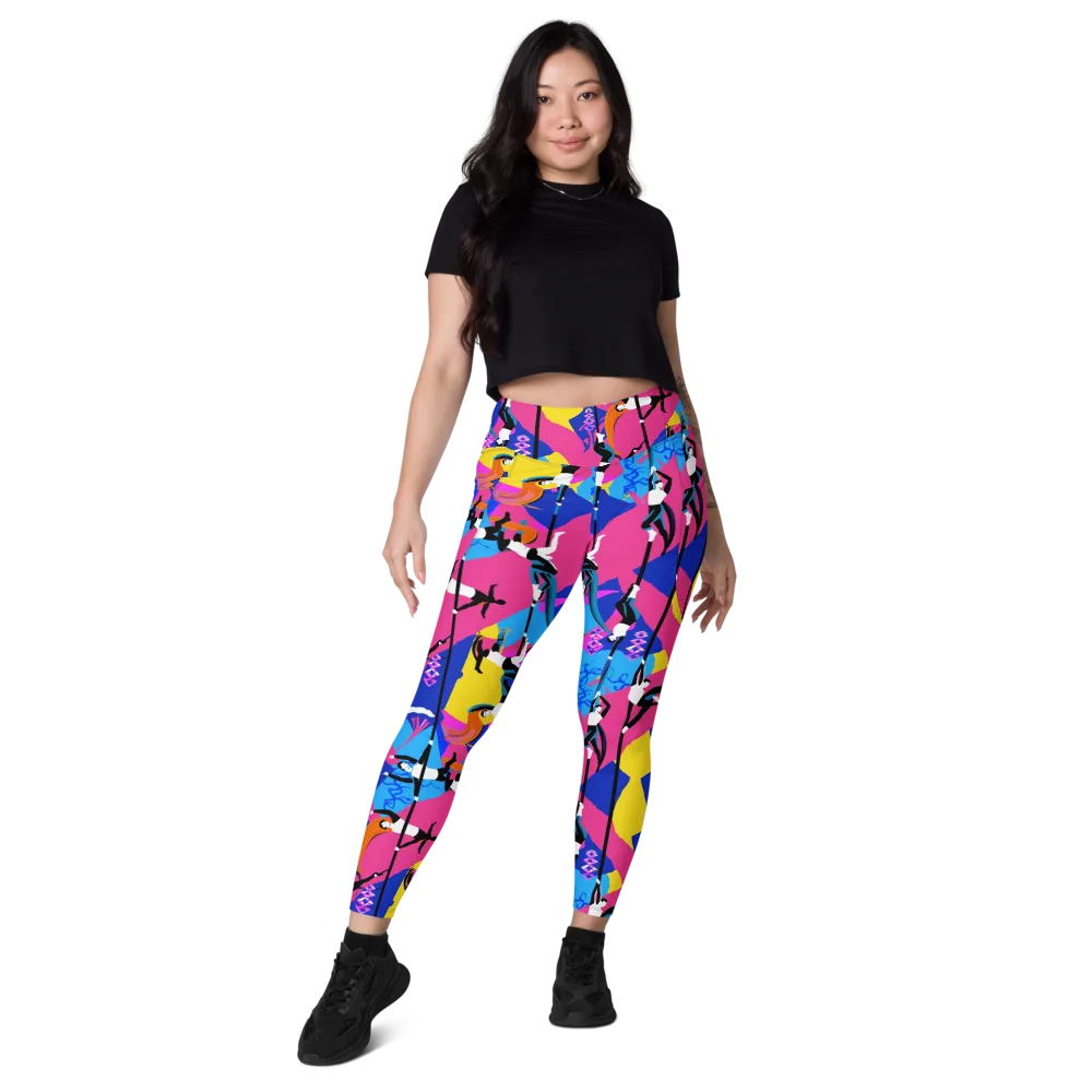 Neon Aerial on Leggings with Pockets — Front