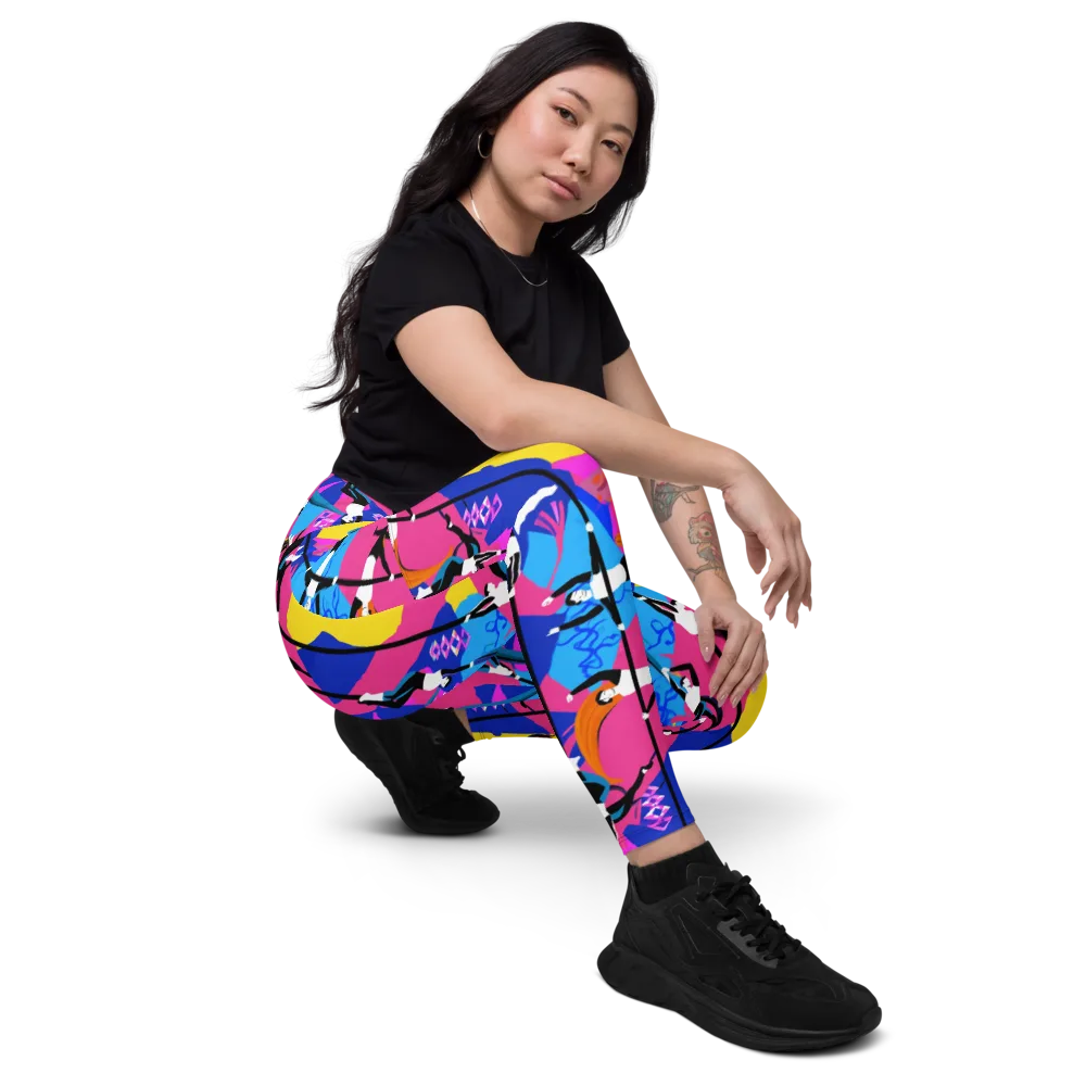 Neon Aerial on Leggings with Pockets — Right Front