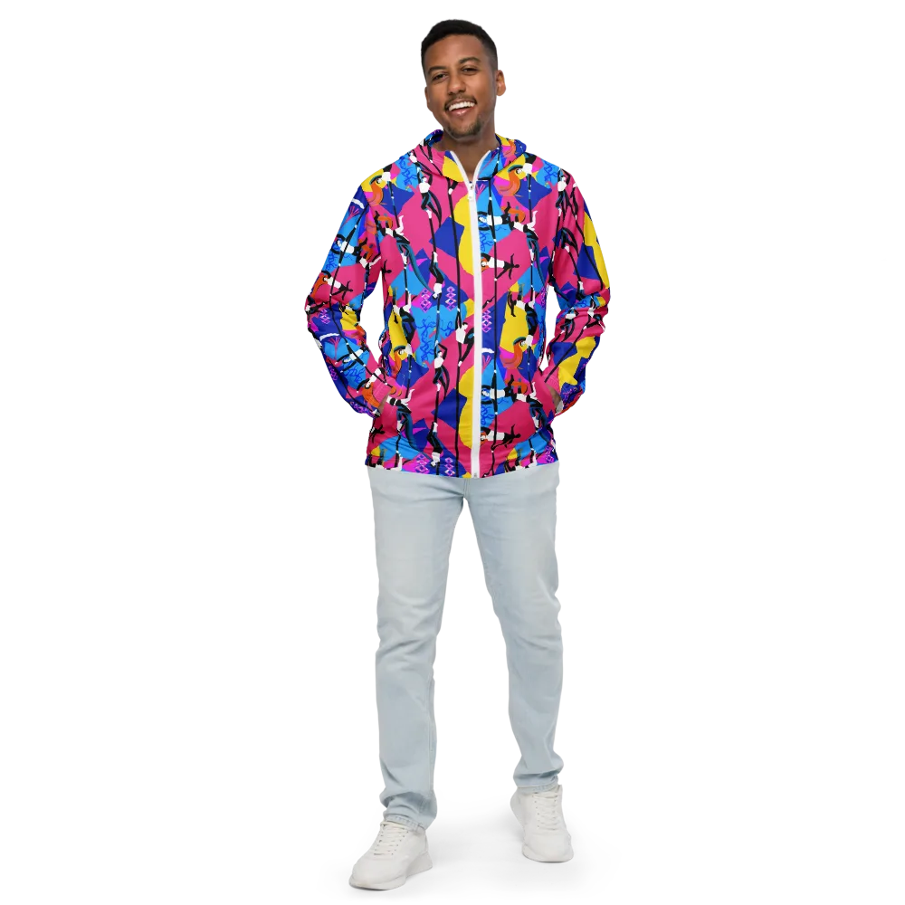 Neon Aerial on Men's Windbreaker — Front